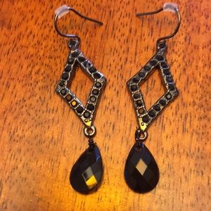Black jeweled earrings
